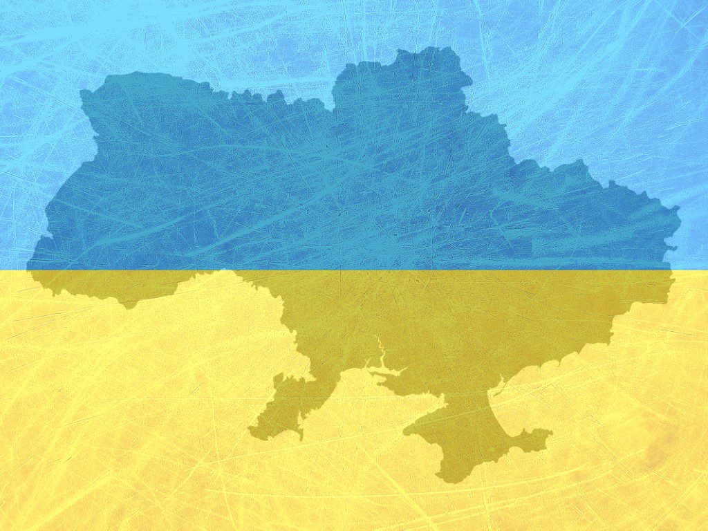 Map and flag of Ukraine