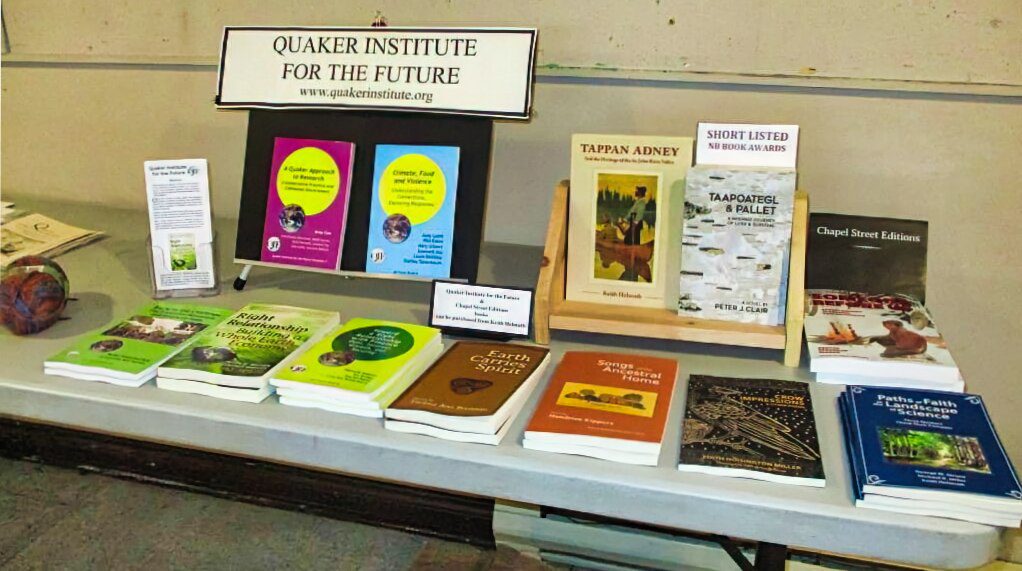 Book display for Quaker Institute for the Future at Atlantic Friends Gathering