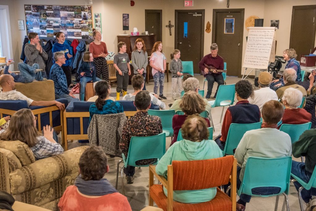 Children performing at Atlantic Friends gathering 2019 Family and Friends Night